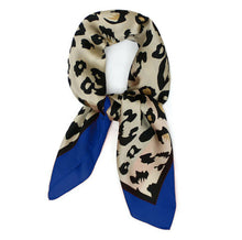 Load image into Gallery viewer, Big Square Leopard Animal Print Head Bandana Neck Thin Faux Silk Scarf 70cmx70cm
