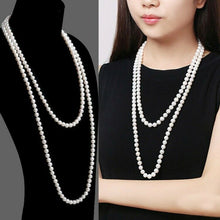 Load image into Gallery viewer, 150cm Long multi layer Gatsby PEARL NECKLACE Beaded Chain Wedding Bridal Gift UK