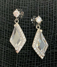 Load image into Gallery viewer, Quality Platinum Silver Plated Rhombus Zircon Crystal Dangle Drop Earrings Gift