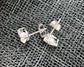 Quality Sparkly Platinum Silver Plated Heart Zircon Crystal Earrings Studs Gift