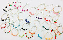 Load image into Gallery viewer, Girls Kids Adjustable Bracelet Clay Rose Stone Beads Glass Cherry Charm Fruit