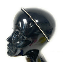 Load image into Gallery viewer, Slim Girls Black Alice Band Hair Head Headband with Single Row Sparkly Crystal