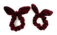 Load image into Gallery viewer, Pair of 2 Hair Scrunchies Girls Hair Bobbles Elastics Hair Bow / Bunny Ears Set