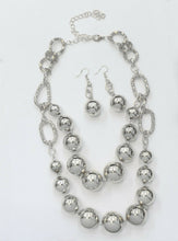 Load image into Gallery viewer, Shiny Pearl Chunky Statement Choker Bib Collar Necklace Chain With Earrings
