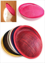Load image into Gallery viewer, 20cm Round Sinamay Dipped Disc Fascinator Base Hat Millinery DIY Supply UK