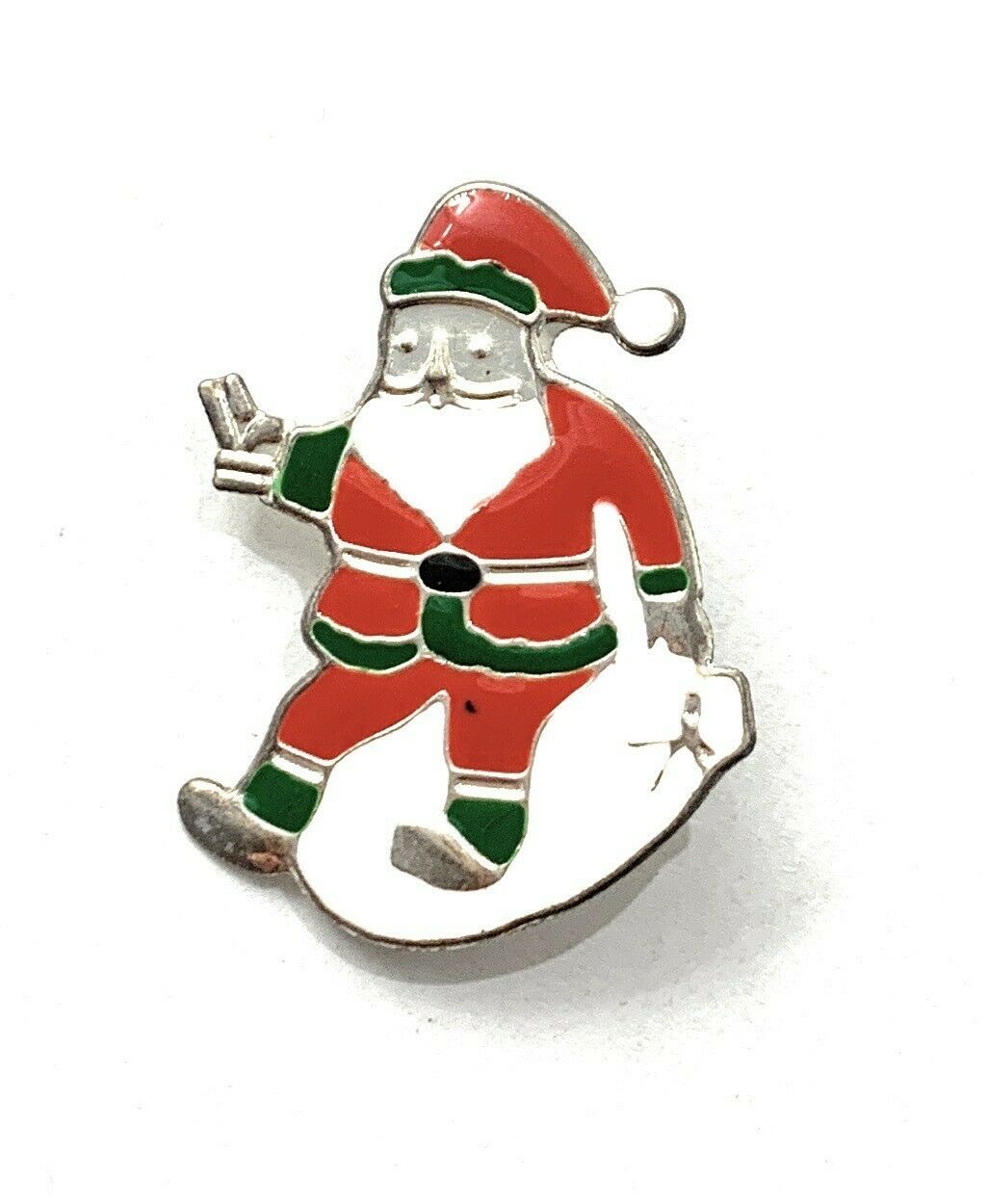 Xmas Red Green Santa Claus Brooch Bag Pin Charm Gift