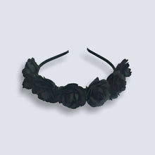 Load image into Gallery viewer, Rose Crown Headband Garland Halloween Sugar Skull Velvet Fabric Alice Band UK