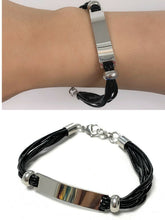 Load image into Gallery viewer, Stainless Steel PU Leather Bracelet Gift for Dad Fathers Day Gift Mens Bracelet