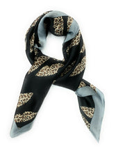 Load image into Gallery viewer, Big Square Leopard Animal Print Head Bandana Neck Thin Faux Silk Scarf 70cmx70cm
