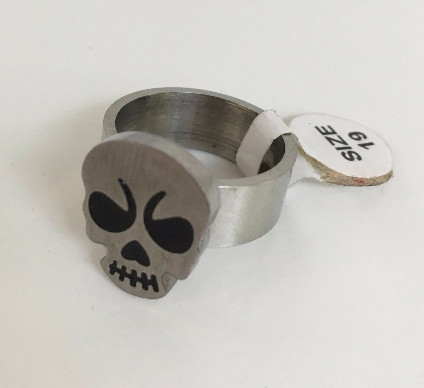 Mens Womens Thick Band Stainless Steel Skull Ring Punk Rock