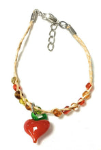 Load image into Gallery viewer, Girls Kids Adjustable Bracelet Clay Rose Stone Beads Glass Cherry Charm Fruit
