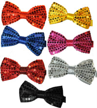 Load image into Gallery viewer, Classic SATIN SEQUIN Dickie Bow Tie Fancy Dress Party Pretied Wrap Around