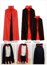 Load image into Gallery viewer, Halloween Black Red Vampire Cape Dracula Devil Cloak Kids Fancy Dress Costume UK