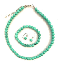 Load image into Gallery viewer, CLASSIC FAUX PEARL NECKLACE EARRINGS &amp; BRACELET JEWELLERY SET VINTAGE