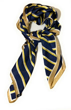 Load image into Gallery viewer, Big Square Faux Silk Stripes Head Neck Scarf Lightweight Neck Warmer Bandana UK