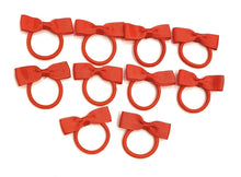 Load image into Gallery viewer, 10 Girls Hair Bow Bobble Elastic Bobbles Set - Primary School Colours - Gift