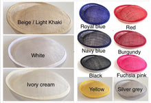 Load image into Gallery viewer, 20cm Round Sinamay Dipped Disc Fascinator Base Hat Millinery DIY Supply UK