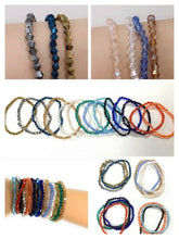 Load image into Gallery viewer, Girls Womans Ladies Classic Sparkly Crystal Beaded Elastic Bracelet Thin Slim