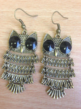 Load image into Gallery viewer, Girls Bronze Owl Black Eyes - Choose Necklace Earrings Ring or Jewellery Set