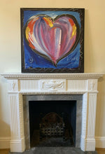 Load image into Gallery viewer, Stretched Oil Painting, Blue Heart – 80 x 80cm