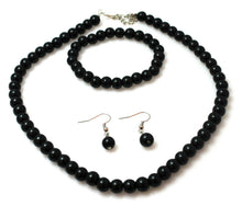 Load image into Gallery viewer, CLASSIC FAUX PEARL NECKLACE EARRINGS &amp; BRACELET JEWELLERY SET VINTAGE