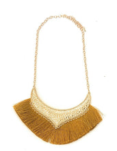Load image into Gallery viewer, Girls Woman's Gold Tone Statement Tassel Bib Fashion Necklace Chain Gift UK