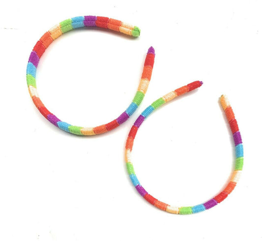 Set of 2 Girls Rainbow Colourful Stripes Headband Hairband Party Gift