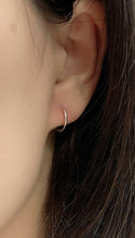 Load image into Gallery viewer, Small 925 Sterling Silver Hoop Sleeper Earrings 8mm 14mm Cartilage Hoops Ring UK