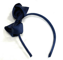 Load image into Gallery viewer, Girls Kids Large Hair Bow Headband Alice Band Ribbon Bands School Wedding Party