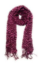 Load image into Gallery viewer, 100% Viscose Cotton Long Zebra Stripe Animal Print Scarf Gift