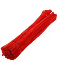 Load image into Gallery viewer, 100 Chenille Craft Stems Tinsel Pipe Cleaners CHRISTMAS Mix Colours Stripes UK