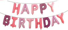 Load image into Gallery viewer, Reusable 16" Happy Birthday Banner Foil Balloon Bunting Self Inflating Balloons
