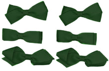 Load image into Gallery viewer, 6 PIECE / 3 Pairs SET Kids School Colours Hair Bows Small Grosgrain Ribbon Clips