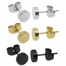 Load image into Gallery viewer, 3 Pair Set Mens Boys Stainless Steel Earrings Fake Stretcher Cheater