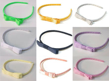 Load image into Gallery viewer, Classic Girls Children's Hair Bow Alice Band Headband Handmade - over 20 Colours