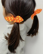 Load image into Gallery viewer, 12 Hair Scrunchies Girls Hair Bobbles Elastics Hair Bow Bunny Ears Polka Dot Set