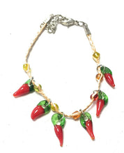 Load image into Gallery viewer, Girls Kids Adjustable Bracelet Clay Rose Stone Beads Glass Cherry Charm Fruit