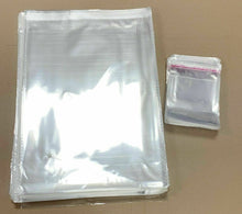 Load image into Gallery viewer, 200 Clear Cello Bags Resealable Self Adhesive Peel and Seal - A4 Large / Small
