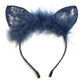 Cat Ear Rabbit Headband Lace Fluffy Feather Hairband Costume Fancy Cosplay Party