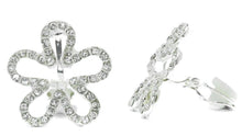 Load image into Gallery viewer, Flower Clip on Earrings Crystal Kids Children Girls Women Ladies