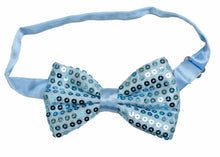 Load image into Gallery viewer, Sequin Satin Shiny Bow Tie Dickie Show Sparkly Fancy Dress Magic Mens Boys