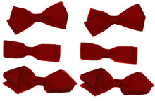 Load image into Gallery viewer, 6 PIECE / 3 Pairs SET Kids School Colours Hair Bows Small Grosgrain Ribbon Clips