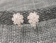 Load image into Gallery viewer, Silver Tone Diamante Crystal Clips Clip On Earrings Studs Bridal Non Pierced UK