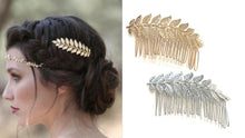 Load image into Gallery viewer, Beautiful Bridal Wedding Party Roman Leaf Hair Comb Slides - Gold or Silver