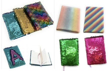 Load image into Gallery viewer, Small A6 Reversible Sequin Notebook Notepad Diary Book Childrens Girls Kids