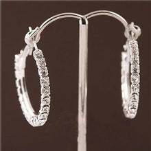 Load image into Gallery viewer, Women Plated Diamante Crystal Rhinestone Big Hoop CZ Earring Jewelry Earrings