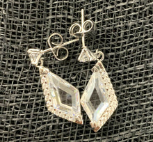 Load image into Gallery viewer, Quality Platinum Silver Plated Rhombus Zircon Crystal Dangle Drop Earrings Gift