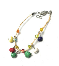 Load image into Gallery viewer, Girls Kids Adjustable Bracelet Clay Rose Stone Beads Glass Cherry Charm Fruit