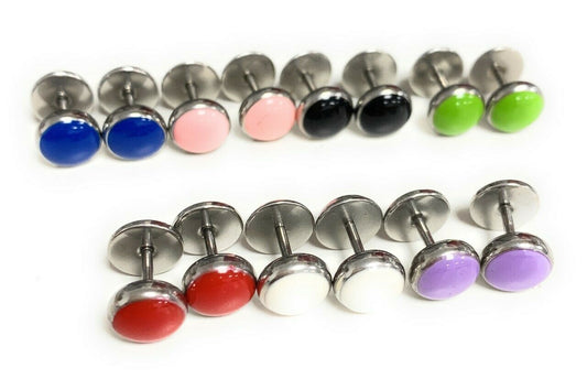 Mens PAIR Stainless Steel Stud Earrings Screw Back Post Womens Girls Boys Gift