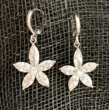 Load image into Gallery viewer, Quality Platinum Silver Plated Flower Zircon Crystal Dangle Drop Earrings Petals